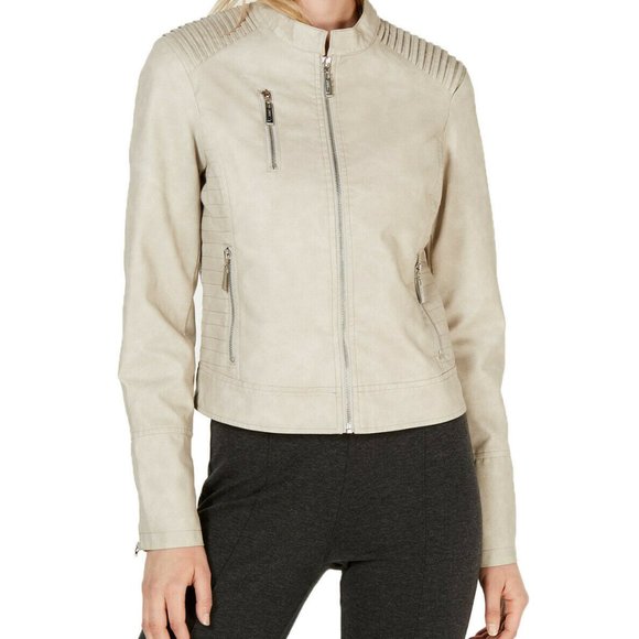 Jou Jou Faux Leather Motorcycle Jacket-- NTW_Size Large - Picture 1 of 2